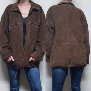 VINTAGE Maurices Brown Corduroy Flannel Jacket
